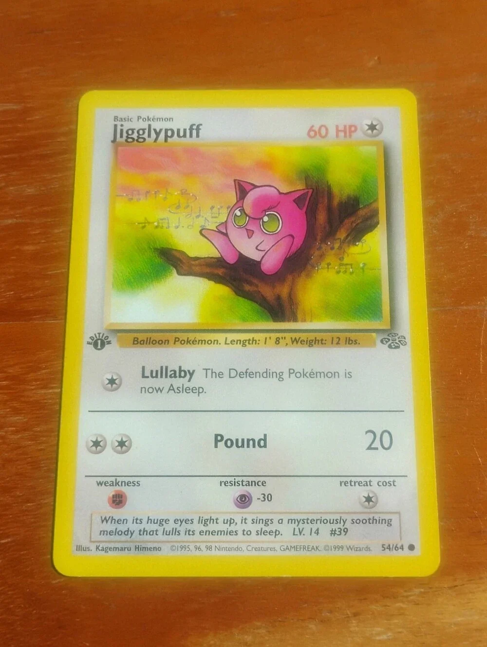 LP WOTC 1999 1st Edition Jigglypuff 54/64 Jungle Set Pokemon Card